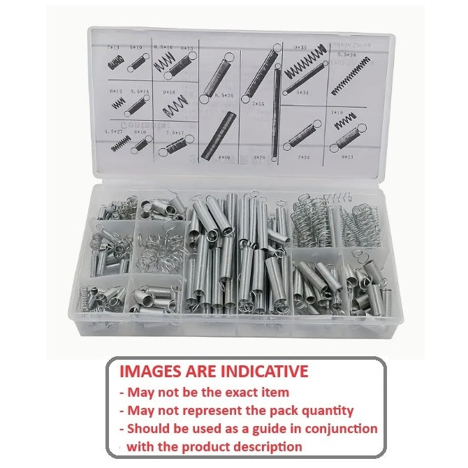 1150245 | AST-SPR-EX-COM-A-0200 (Each) --- Small Parts Assortment Kits - Selection Springs 200 - Metric Extention and Compression Springs - 20 Sizes - - Zinc Plated Steel