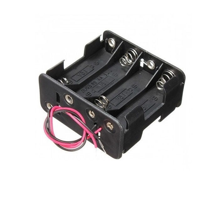 1000024 | BAT-HOL-AA-08-4SB (PK-2) --- Holders Battery Accessories - AA Battery Holder 8 x AA - 2 Rows of 4 - - 58 x 60 x 30 - Acetal