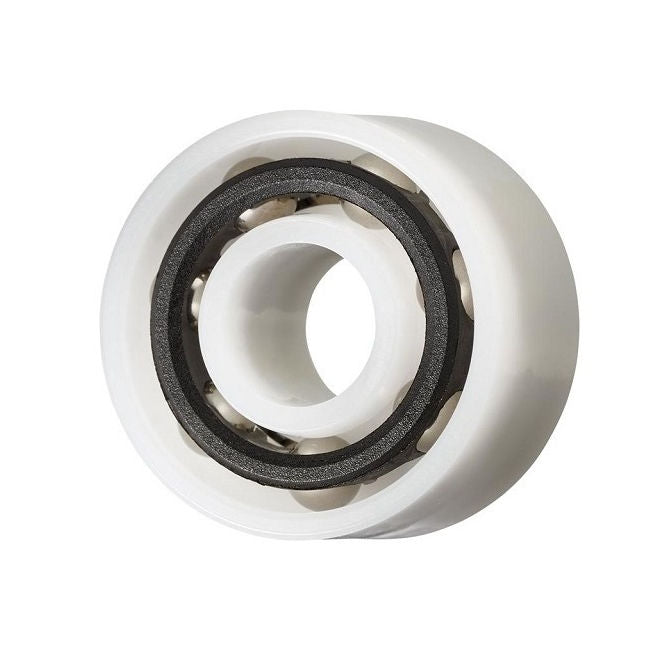 1072154 | P-DR-R4G-AS6 (Each) --- Plastic Bearings - 6.35x15.875x9.525 mm - Acetal with Stainless 316 Balls Bearing