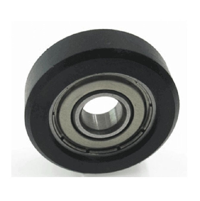 1089328 | PR-0100-030-ZZ-ET-90 (Each) --- Pressure Roller with Bearing Rollers - 10x3x4 mm Urethane OD - Chrome Steel SAE 52100