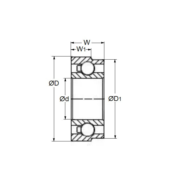 1046488 | SR144-D106-ZS-KC (Each) --- Dental Applications Bearings - 3.175 6.350 / 5.979 2.381 mm - Stainless Steel AISI 440C - High Speed Phenolic Cage - Dental Special Bearing