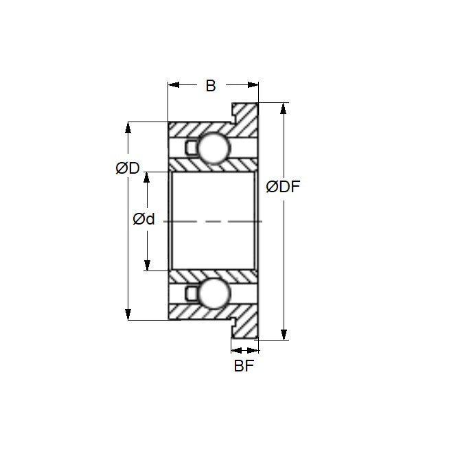1047665 | SFR144-D28-KC (Each) --- Dental Applications Bearings - 3.175x6.35x2.381 mm - Stainless Steel AISI 440C - High Speed Phenolic Cage Bearing