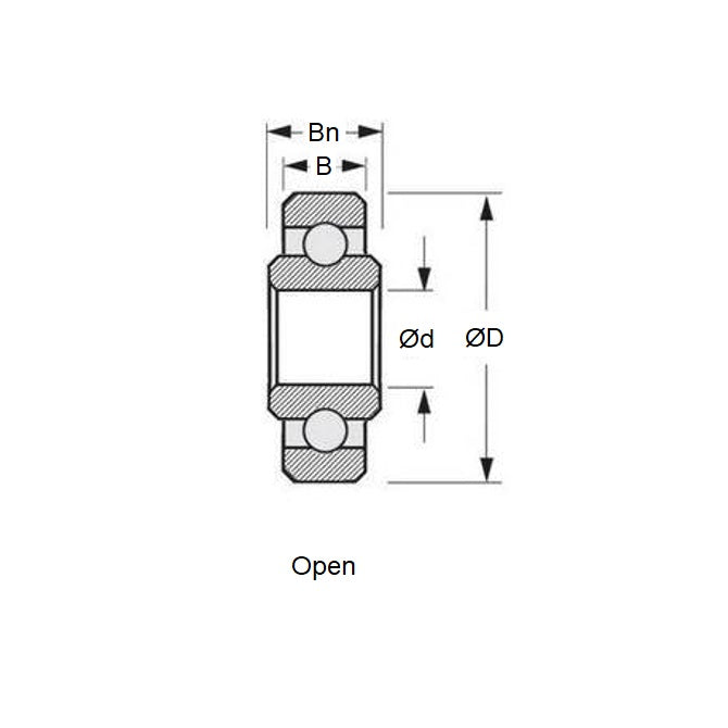 1052980 | SWR144C-D38W-CSN-TO (Each) --- Dental Applications Bearings - 3.175x6.35x1.905 mm / 2.778 mm