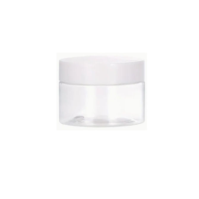 1232075 | JAR-042-028 (PK-10) --- Bottles Containers - Type Plastic Jar 20 ml - Clear Plastic with White Screw Top - Plastic Container