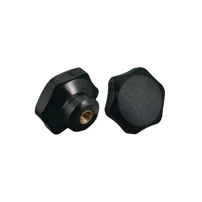 1072510 | KF064C-022-6L-BR (Each) --- Lobe Knobs - 1/4-20 UNC - 6.35mm - 22.1x9.9 mm Six Lobe - Brass Knob