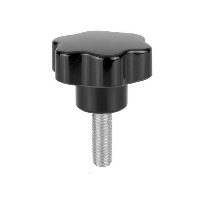 1073016 | KM064C-032-6L32-SP (Each) --- Lobe Knobs - 1/4-20 UNC - 6.35mm - 32x31.8 mm Six Lobe - Plated Steel Knob