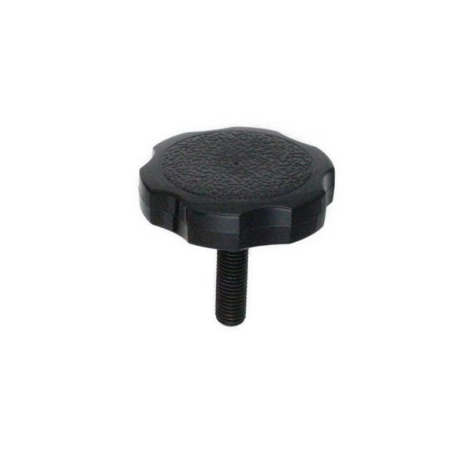 1073145 | KM064C-038-3810-ROS-G (PK-5) --- Thumb Knobs - 1/4-20 UNC - 6.35mm - 38.1x38.1 mm Male With Cap Screw - Plastic Knob