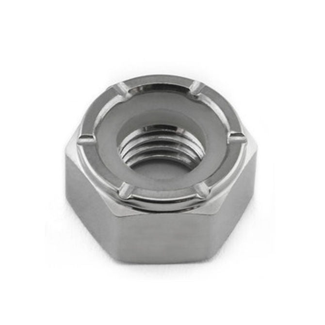 1040848 | NT022C-NI-AL (PK-10) --- Hexagonal Nuts - 2-56 UNC - 2.18mm - - 3.97 mm Nylon Insert - Aluminium Nut