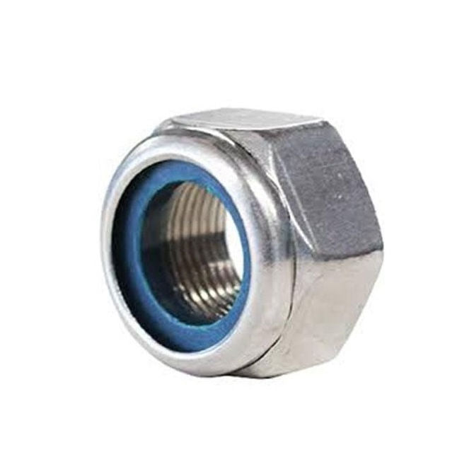 1063093 | NT050M-NI-S4 (PK-20) --- Hexagonal Nuts - M5 - 5x0.8mm - 5x8 mm Nylon Insert - Stainless Steel 304 Similar to A2 or 18-8 HRB80 Nut