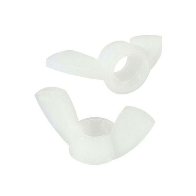 1064884 | NT060M-WG-NY (PK-5) --- Wing Nuts - M6 - 6x1mm - 20x12 mm - Natural Nylon 6.6 Nut
