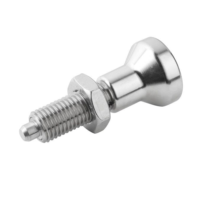1082359 | PLIT-040-080-100-43-KPUN-S3F (Each) --- Indexing Pull Knob Plungers - M8 Fine - 8x1mm - 43 mm - 2.7 N No Collar - Stainless Steel 303 Similar to A2, 304, 18-8 Plunger