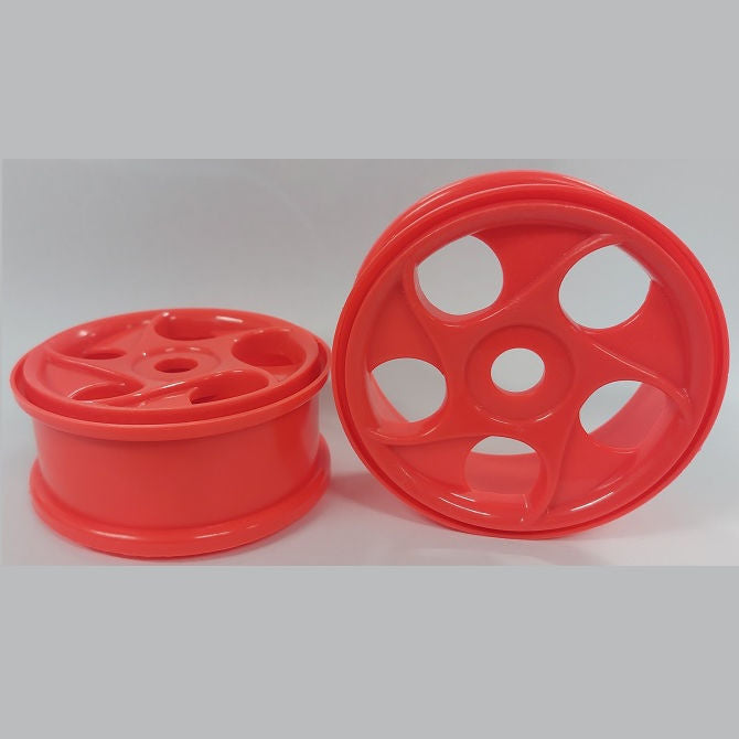 1231281 | RM-8O-080-O-5H (Per Card) --- RC Car Rims Hobby - Rim Colour Fluro Orange 5 Spiral Spoke Eighth Scale - Aluminium Rim