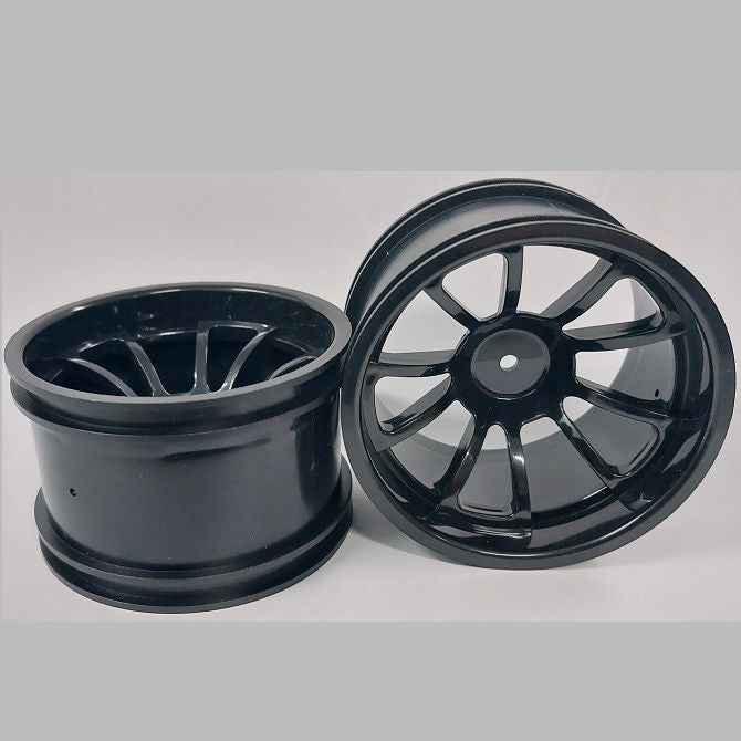1231622 | RM-XM-078-BK-10 (Per Card) --- RC Car Rims Hobby - Rim Colour Black 10 Spoke Monster Truck Tenth Scale - Aluminium Rim