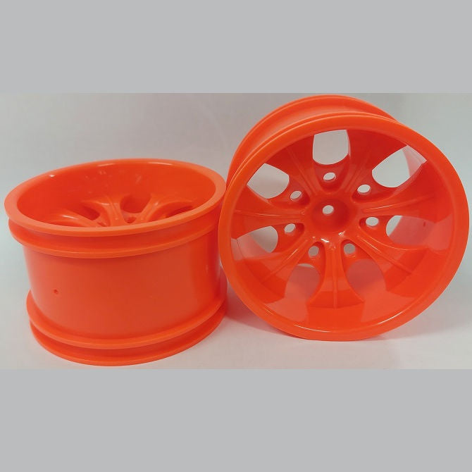 1231468 | RM-XM-078-R-7 (Per Card) --- RC Car Rims Hobby - Rim Colour Red 7 Spoke Monster Truck Tenth Scale - Aluminium Rim