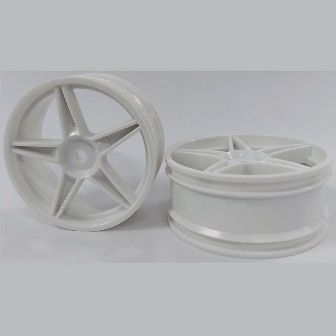 1231291 | RM-XO-060N-W-5 (Per Card) --- RC Car Rims Hobby - Rim Colour White 5 Spoke Tenth Scale - Aluminium Rim