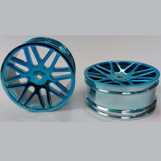 1231927 | RM-XO-060W-BU-16 (Per Card) --- RC Car Rims Hobby - Rim Colour Metallic Blue 16 Spoke Tenth Scale - Aluminium Rim
