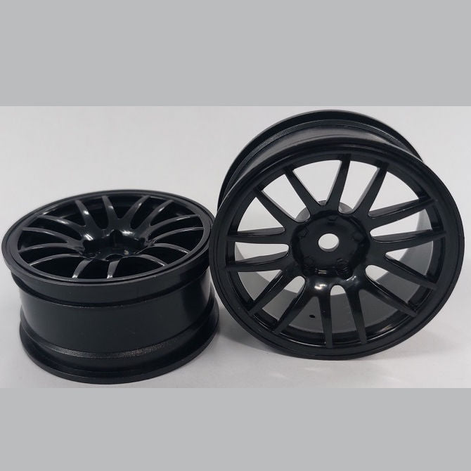 1231828 | RM-XR-052-BK-14 (Per Card) --- RC Car Rims Hobby - Rim Colour Black 14 Spoke Tenth Scale - Plastic Rim