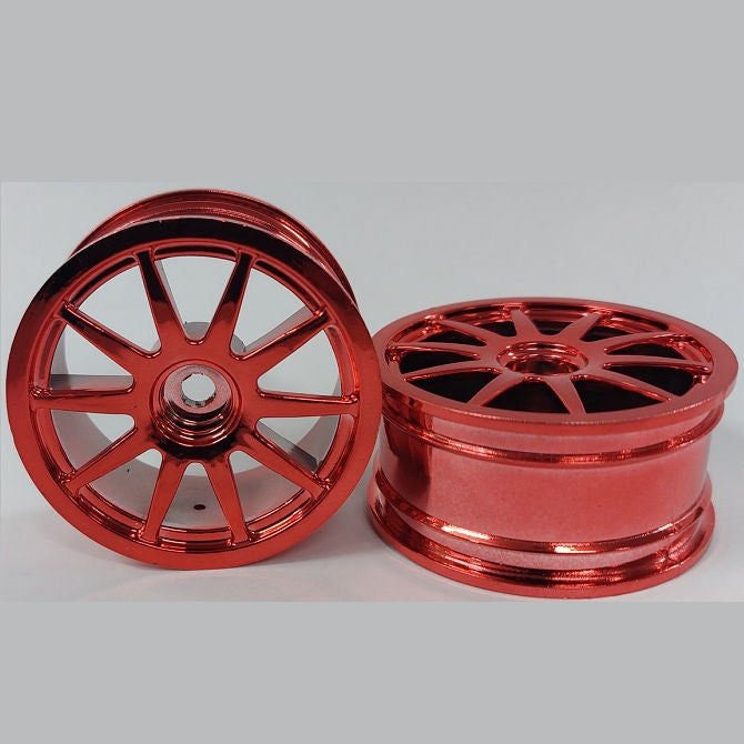 1231633 | RM-XR-052-R-10 (Per Card) --- RC Car Rims Hobby - Rim Colour Red 10 Spoke Tenth Scale - Aluminium Rim