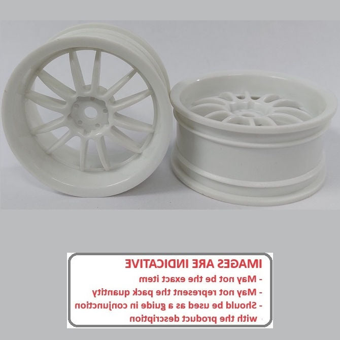 1231727 | RM-XR-052-W-12 (Per Card) --- RC Car Rims Hobby - Rim Colour White 12 Spoke Tenth Scale - Aluminium Rim
