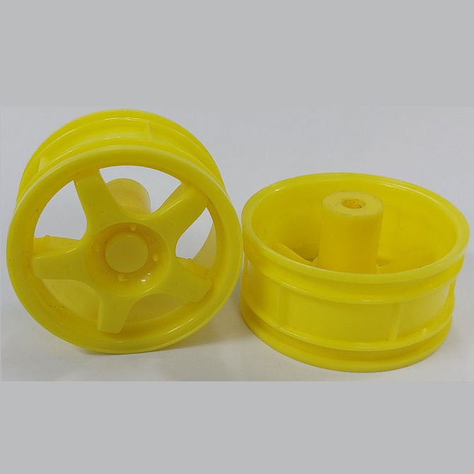 1231294 | RM-XR-052-Y-5 (Per Card) --- RC Car Rims Hobby - Rim Colour Yellow 5 Solid Spoke Tenth Scale - Plastic Rim