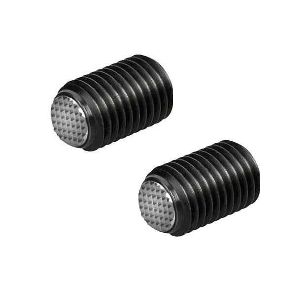 1065920 | SS060M-0096-CS-DKT (Each) --- Diamond Knurled Tip Socket Set Screws - M6 - 6x1mm - 9.6 mm - Carbon Steel with Alloy Steel SUJ2 HRC 55 -60 tip Screw