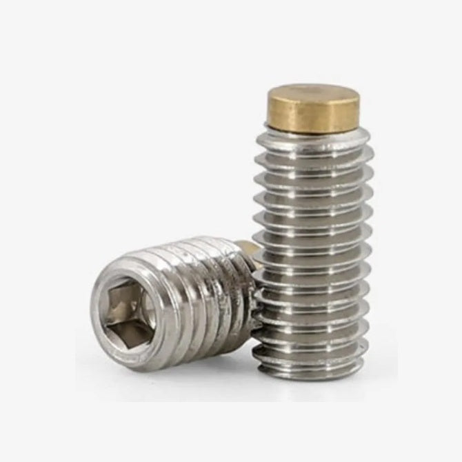 1065457 | SS060M-0060-S3-BT (Each) --- Brass Tipped Socket Set Screws - M6 - 6x1mm - 6 mm - Stainless Steel 18-8 Similar to A2, 303, 304 Screw
