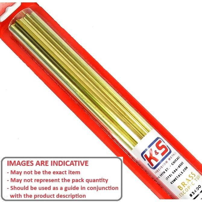1152737 | AST-TUB-BRS-12 (Each) --- Small Parts Assortment Kits - Selection Tubing 12 - Telescoping Tubing 300mm Long - Brass