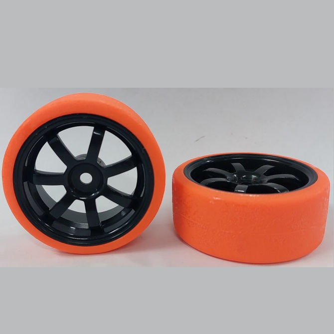 1039433 | WH-XD-063-26-BK-7-R (Per Card) --- RC Car Wheels Hobby - Rim Colour Black 7 Spoke - Red Tenth Scale - Plastic Wheel