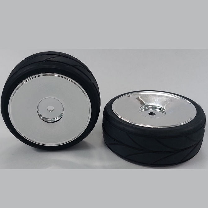 1051222 | WH-XR-063-26-A-BS-SOL (Per Card) --- RC Car Wheels Hobby - Rim Colour Bright Silver Solid - Black Tenth Scale - Plastic Wheel