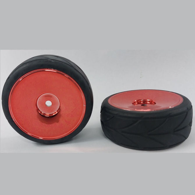 1059985 | WH-XR-063-26-CR-SOL (Per Card) --- RC Car Wheels Hobby - Rim Colour Chrome Red Solid - Black Tenth Scale - Plastic Wheel