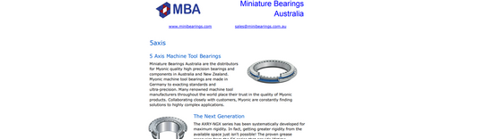 Myonic 5 Axis Machine Tool Bearings