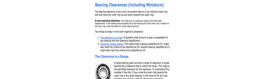 Bearing Cleanliness Information