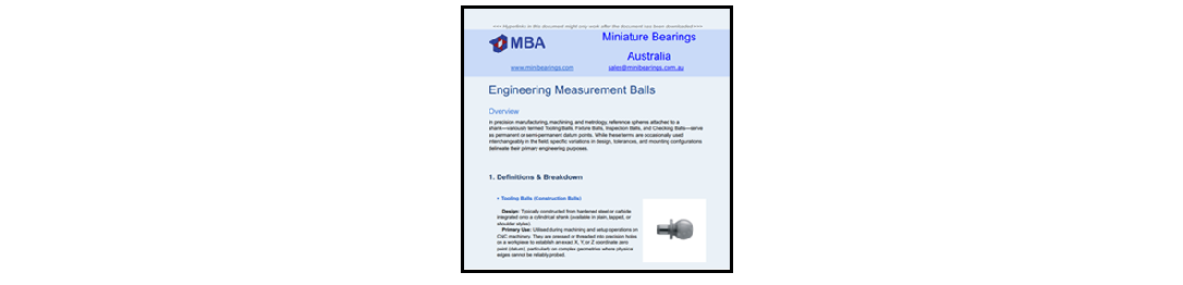 Engineering Measurement Balls