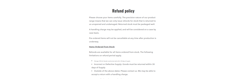 Returns & Refunds Information