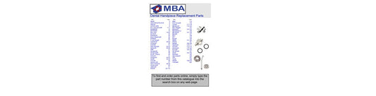 Dental Handpiece Bearings & Parts Applications List