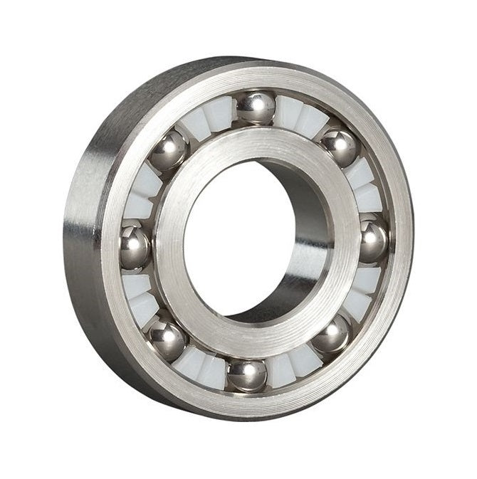 Close-up of stainless steel ball bearing used in industrial applications for stainless steel bearings