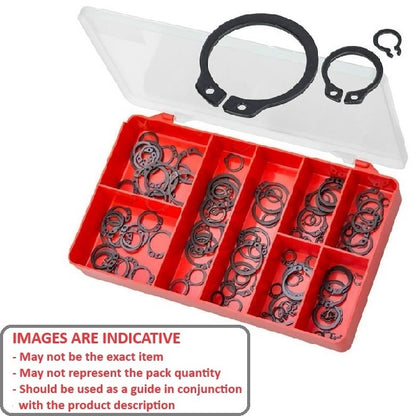 1046617 | AST-CIR-I-EX-0300 (Each) --- Small Parts Assortment Kits - Selection Circlips - External 300 - Imperial External Circlips - 1/4 to 3 inch Range - Carbon Steel