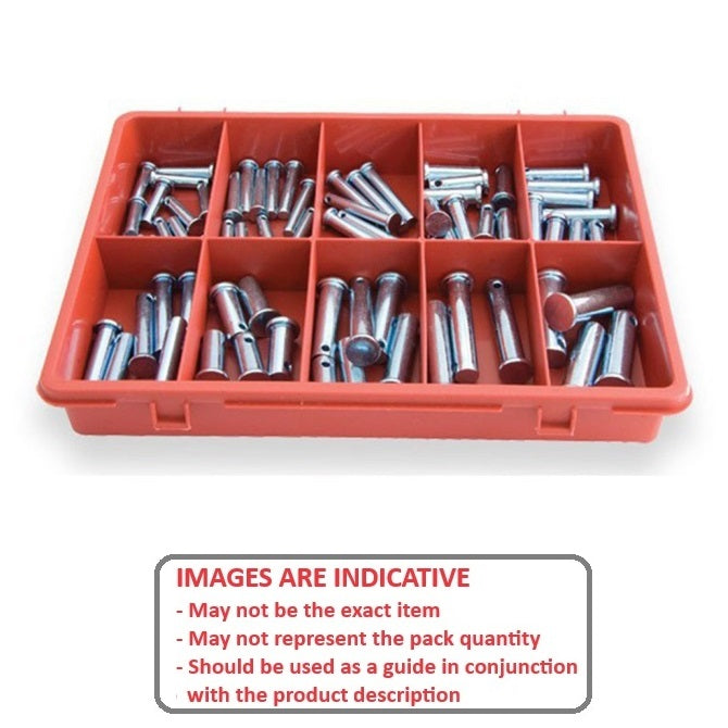 1077048 | AST-CLE-I-0083 --- All Assortment Kits - Clevis Pins x 83 15 Sizes of standard imperial clevis pins in a metal drawer (no lid)