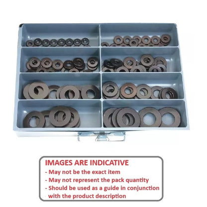 1154493 | AST-WAS-I-FL-0150 --- Assortment - Washers - Imperial - Heat Treated Black Oxide - Stamped x 150 -