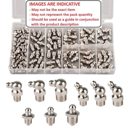 1104849 | AST-GRE-M-0100 (Each) --- Small Parts Assortment Kits - Selection Grease Nipples 100 - Metric - Steel
