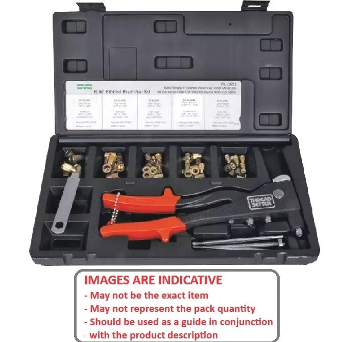 1137329 | AST-RIV-M-NUT-0050 --- All Assortment Kits - Inserts 50 Metric Rivet Nuts plus tool and mandrels Ribbed Style Rivet Nuts, tool and mandrels