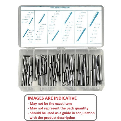1150935 | AST-TAP-0-5-0100 (Each) --- Small Parts Assortment Kits - Selection Taper Pins 100 - No.0 to No.5, 3/4 to 2 inches long - Steel