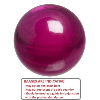 1069956 | BL-00635-RY-G25 (PK-5) --- Ceramic Balls - 6.35 mm Synthetic Ruby - AFBMA Grade 25 Ball