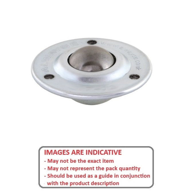 1108958 | BTU0012-010-F-C --- Flange Mount Ball Transfer Units - 15 kg x 10.2 mm x 22.2 mm