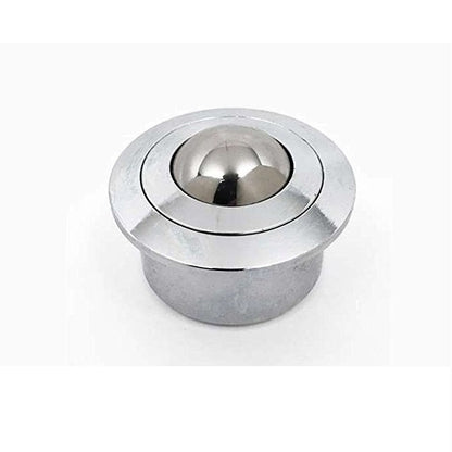 1207484 | BTU0180-010-F-Z-HD (Each) --- Flange Mount Ball Transfer Units - 180 kg - 9.8x36 mm Heavy Duty - Chrome hardened and Zinc Plated Mild Steel