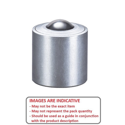 1089877 | BTU0010-010-P-Z-SL (Each) --- Spring Loaded Ball Transfer Units - 10 kg - 9.5x36.5 mm Unflanged - Steel Zinc Plated