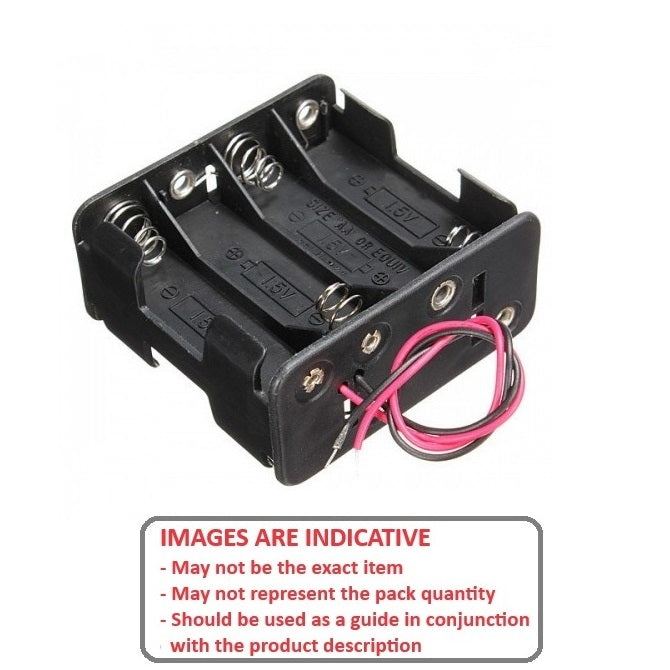 1000024 | BAT-HOL-AA-08-4SB (2 Pcs) --- Batteries - AA Battery Holder 8 x AA (2 Rows of 4) 58 x 60 x 30