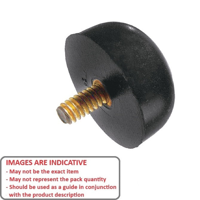 1119993 | LVL-10RS (Each) --- Domed Bumpers - 19.05x20.625 mm - 8-32 UNC - 4.17mm - - Elastomer Bumper