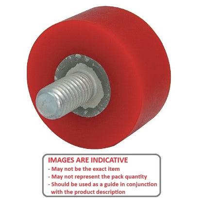 1134555 | RR-1500RS (Each) --- Cylindrical Male Thread Bumpers - 25.4x25.4 mm - 5/16-18 UNC - 7.94mm - Standard - Polyurethane Bumper