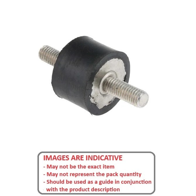 1123266 | CMM020-20-060M-R45 (PK-2) --- Bobbin Mounts - 20x20 mm - M6x1 Male - Natural Rubber Mount